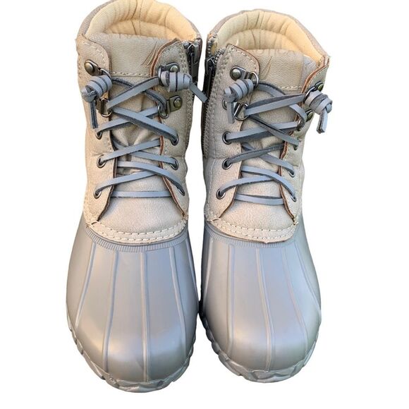 NAUTICA Sea Ripple Snow Duck Boots Grey Neutral Slip on Insulated Women’s size 7 - Picture 6 of 10